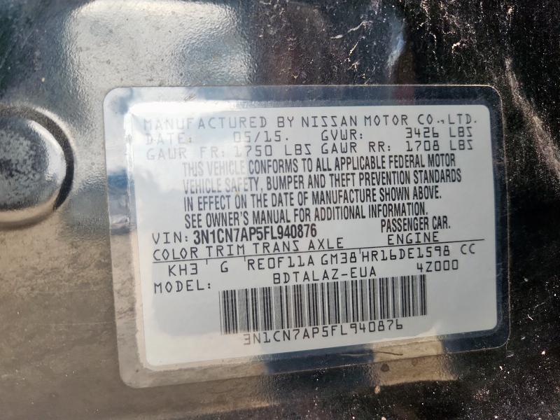 2015 NISSAN VERSA S - 3N1CN7AP5FL940876