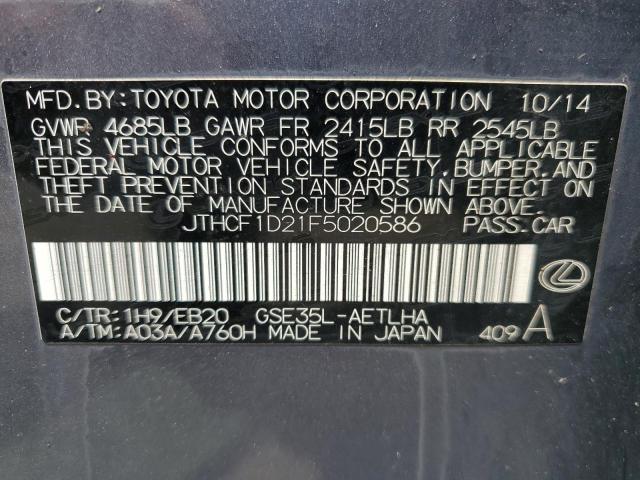 2015 LEXUS IS 250 JTHCF1D21F5020586