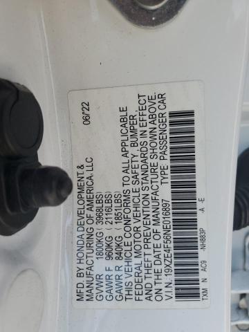 2022 HONDA INSIGHT EX 19XZE4F56NE016897