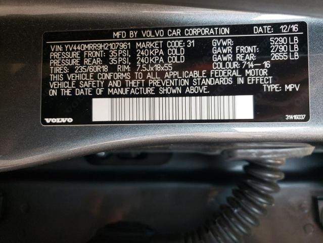 2017 VOLVO XC60 T5 DY YV440MRR9H2107961