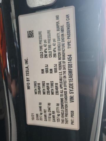 2021 TESLA MODEL 3 - 5YJ3E1EA6MF081454