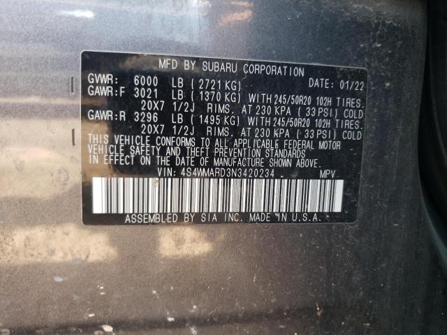 2022 SUBARU ASCENT TOU 4S4WMARD3N3420234