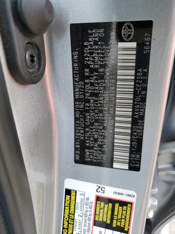 2020 TOYOTA CAMRY SE 4T1G11AKXLU928781