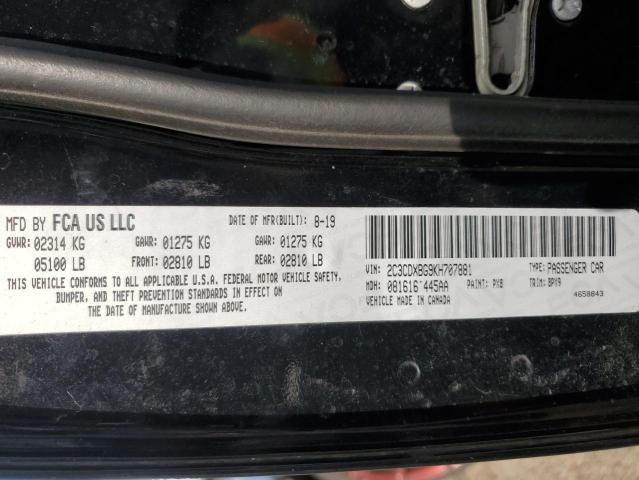 2019 DODGE CHARGER SX 2C3CDXBG9KH707881