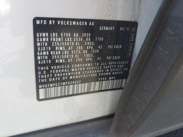 2021 VOLKSWAGEN ID.4 PRO S WVGTMPE27MP036832