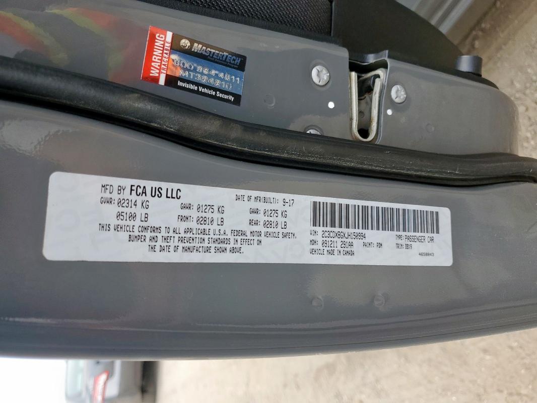 2018 DODGE CHARGER SX 2C3CDXBGXJH150994
