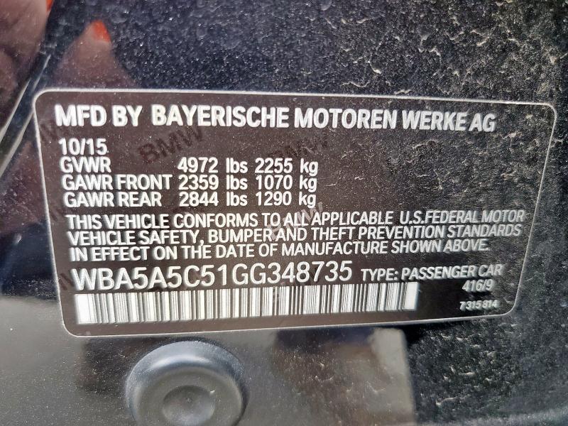 2016 BMW 528 I WBA5A5C51GG348735