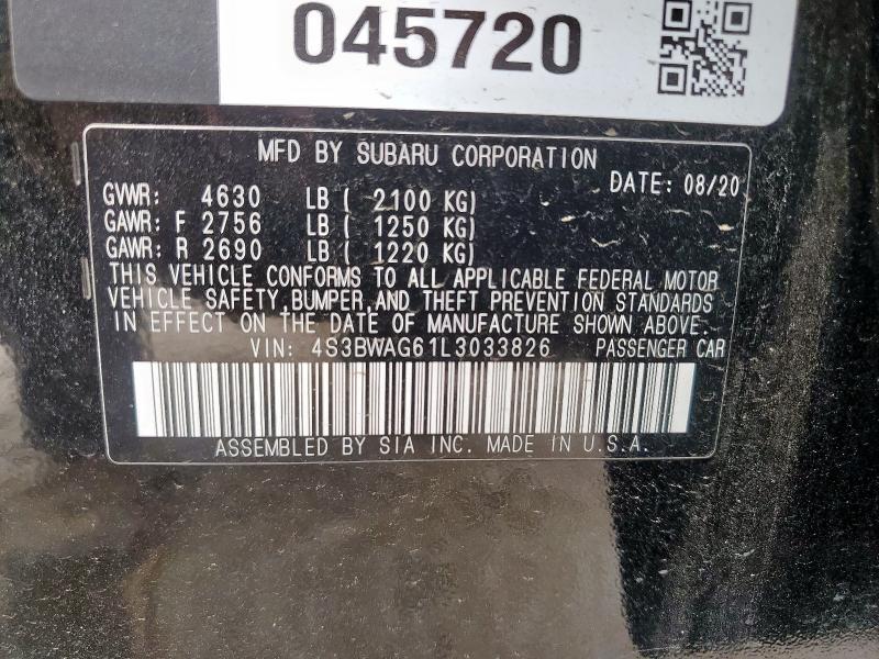 2020 SUBARU LEGACY SPO 4S3BWAG61L3033826
