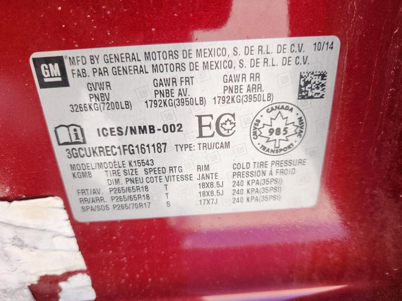 2015 CHEVROLET SILVERADO 3GCUKREC1FG161187