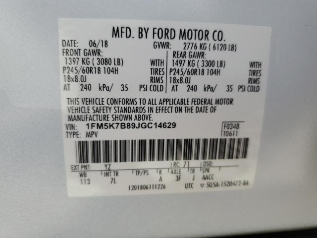 2018 FORD EXPLORER 1FM5K7B89JGC14629
