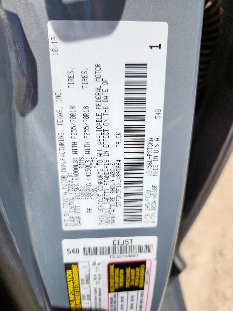 2020 TOYOTA TUNDRA CRE - 5TFDY5F1XLX897864