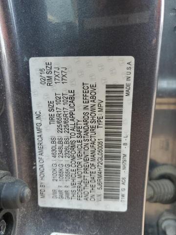 2016 HONDA CR-V EXL - 5J6RM4H72GL050051