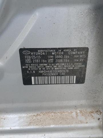 2016 HYUNDAI ELANTRA SE - KMHDH4AE1GU480978
