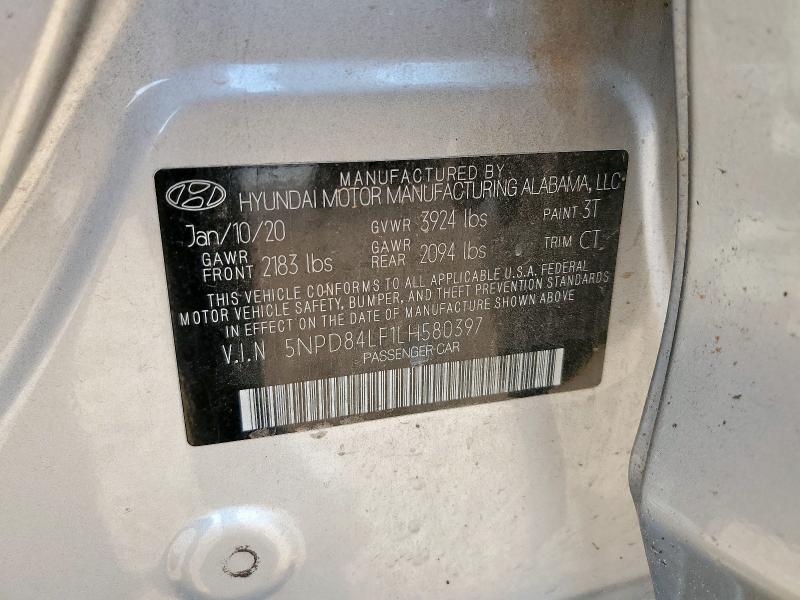 2020 HYUNDAI ELANTRA SE 5NPD84LF1LH580397