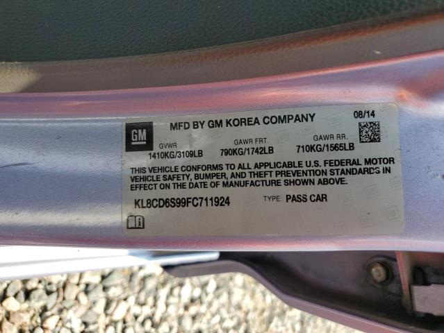 2015 CHEVROLET SPARK 1LT KL8CD6S99FC711924