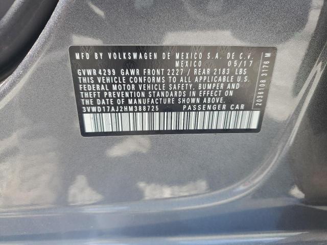 2017 VOLKSWAGEN JETTA SPOR 3VWD17AJ2HM388725