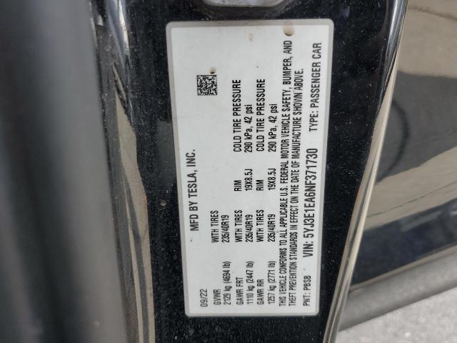 2022 TESLA MODEL 3 - 5YJ3E1EA6NF371730