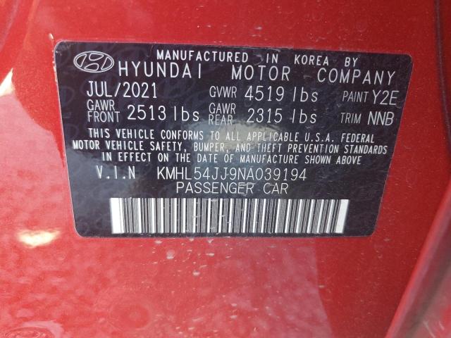2022 HYUNDAI SONATA HYB - KMHL54JJ9NA039194
