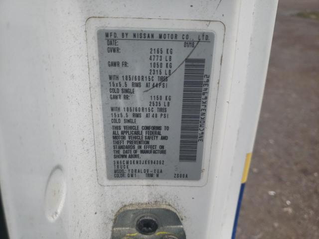2018 NISSAN NV200 2.5S 3N6CM0KN3JK694362