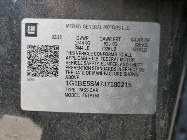 2018 CHEVROLET CRUZE LT 1G1BE5SM7J7180215