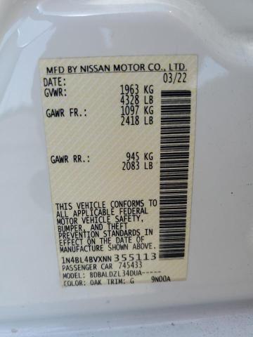 2022 NISSAN ALTIMA S 1N4BL4BVXNN355113