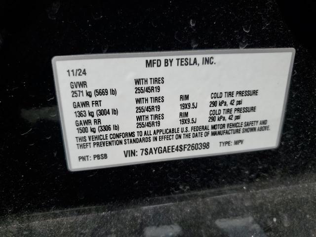 2025 TESLA MODEL Y 7SAYGAEE4SF260398