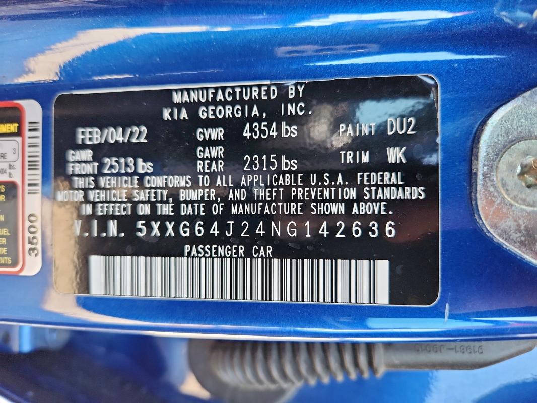 2022 KIA K5 GT LINE 5XXG64J24NG142636