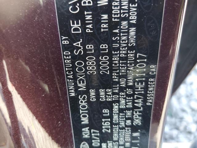 2017 KIA FORTE LX 3KPFL4A71HE111017