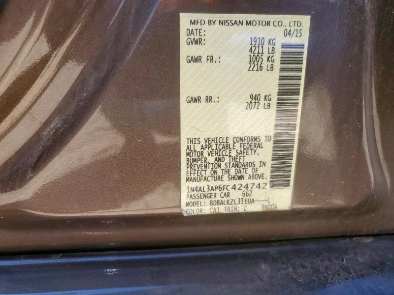2015 NISSAN ALTIMA 2.5 - 1N4AL3AP6FC424742