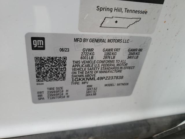 2023 GMC ACADIA SLT 1GKKNML49PZ237838