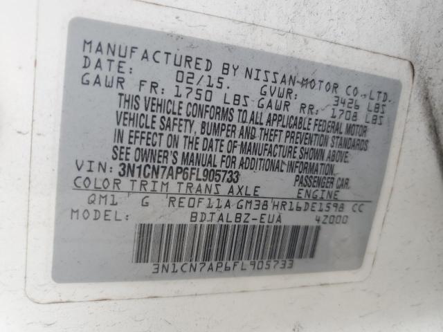 2015 NISSAN VERSA S - 3N1CN7AP6FL905733