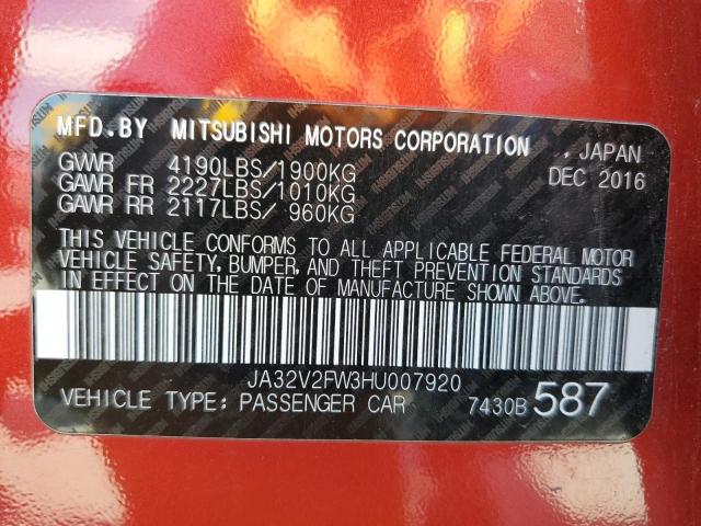 2017 MITSUBISHI LANCER ES JA32V2FW3HU007920