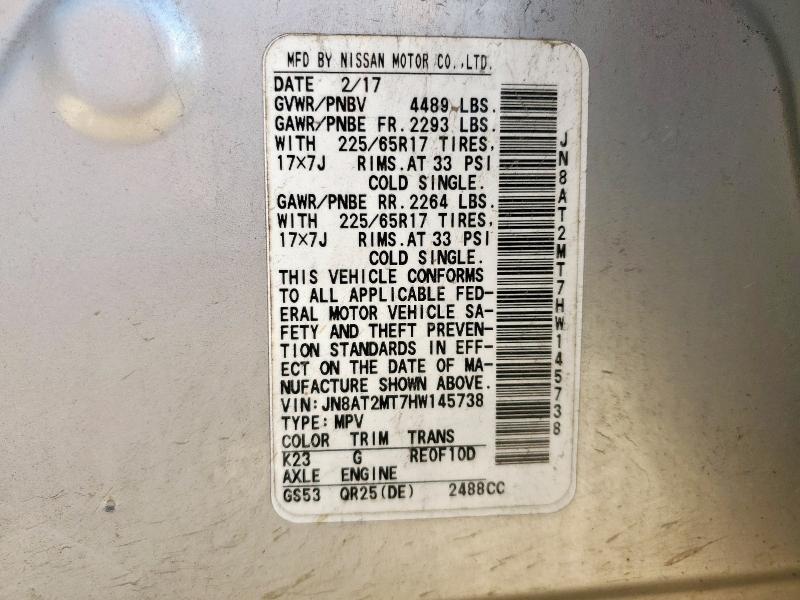 2017 NISSAN ROGUE S JN8AT2MT7HW145738