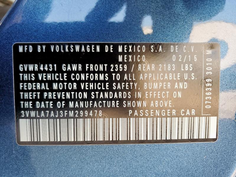2015 VOLKSWAGEN JETTA TDI 3VWLA7AJ3FM299478