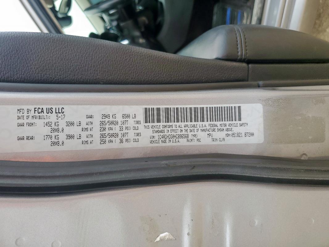 2017 DODGE DURANGO GT 1C4RDHDG0HC896568