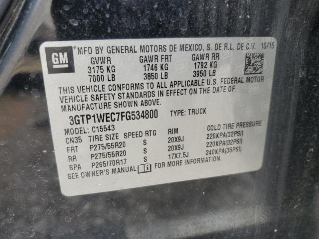 2015 GMC SIERRA C15 3GTP1WEC7FG534800