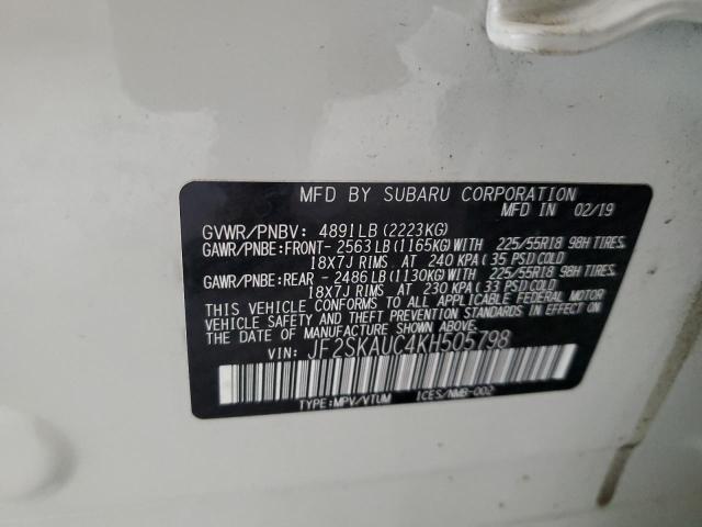 2019 SUBARU FORESTER L JF2SKAUC4KH505798