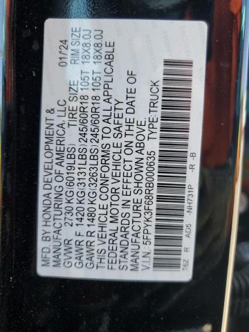 2024 HONDA RIDGELINE 5FPYK3F68RB000635