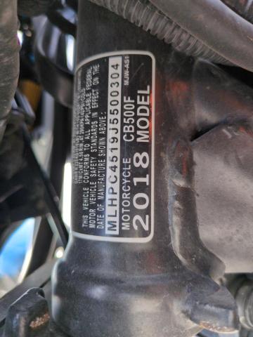2018 HONDA CB500 F MLHPC4519J5500304