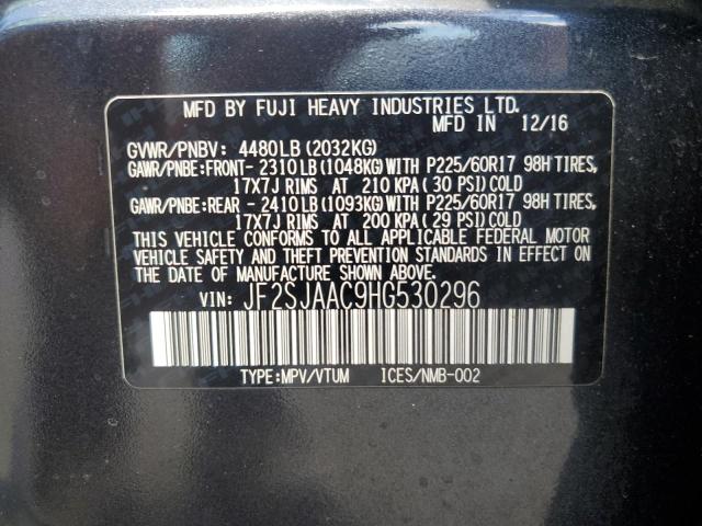 2017 SUBARU FORESTER 2 JF2SJAAC9HG530296