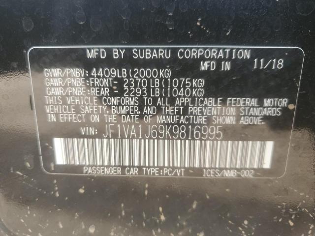 2019 SUBARU WRX LIMITE JF1VA1J69K9816995
