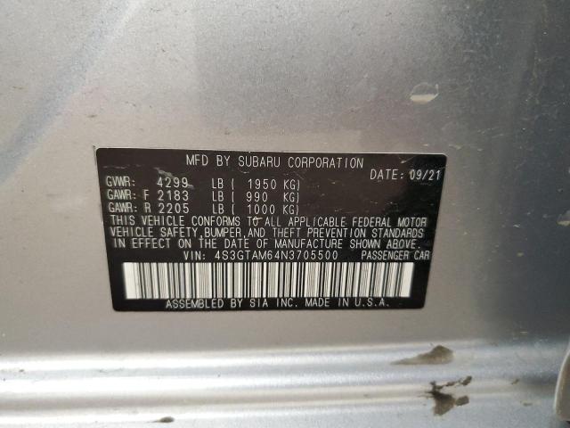 2022 SUBARU IMPREZA SP 4S3GTAM64N3705500