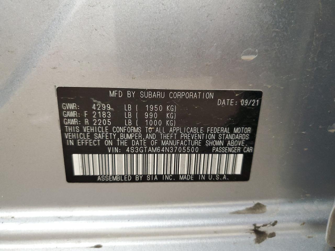 SUBARU IMPREZA SPORT