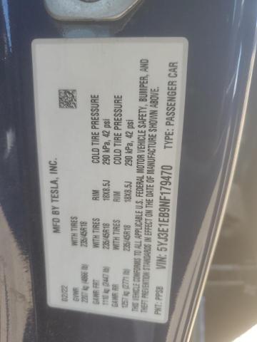 2022 TESLA MODEL 3 - 5YJ3E1EB9NF179470