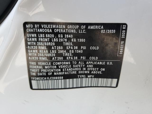 2020 VOLKSWAGEN ATLAS CROS 1V26E2CA1LC209356