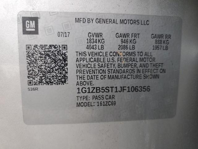2018 CHEVROLET MALIBU LS 1G1ZB5ST1JF106356