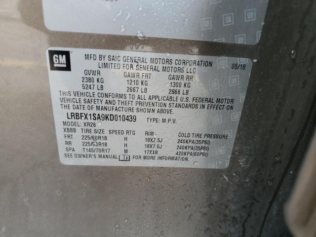 2019 BUICK ENVISION P LRBFX1SA9KD010439