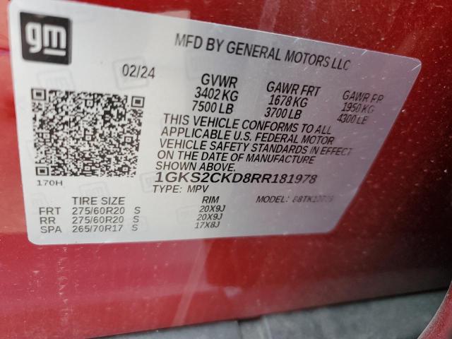 2024 GMC YUKON AT4 1GKS2CKD8RR181978