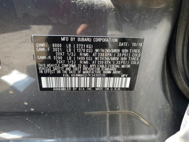 2019 SUBARU ASCENT PRE 4S4WMAED7K3436020