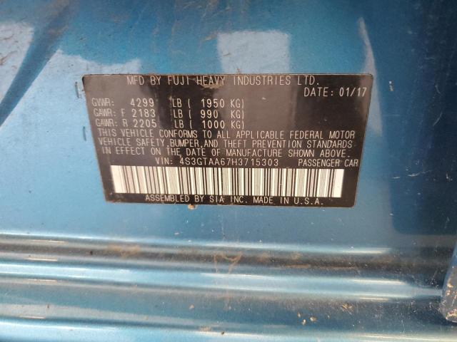 2017 SUBARU IMPREZA 4S3GTAA67H3715303
